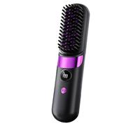 Wireless Hair Straightening Brush - Rechargeable Ceramic Styling Comb for Curling or Straightening, 4 Temp Settings 15 Min Auto Off, Portable Travel | for Home Dorm Vacation