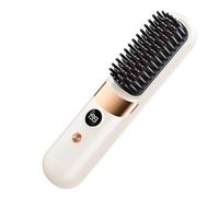 Wireless Hair Straightening Brush - Rechargeable Ceramic Styling Comb for Curling or Straightening, 4 Temp Settings 15 Min Auto Off, Portable Travel | for Home Dorm Vacation