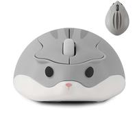 Wireless Hamster Shaped Mouse - 1200 DPI Low Noise with 2.4G USB Receiver, Quiet and Portable for PC/Mac/Laptop - Gift for Children and Girls (Grey)