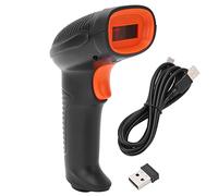 Wireless Handheld Barcode Scanner Fast Scan Easy to Use ABS Shell for Supermarket Logistic Warehouse Black Orange 1D 2.4G