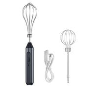 Wireless Handheld Egg Beater - Portable Hand Mixer, Long-Lasting Whisk Blender | 3-Speed Adjustable Frother, Stainless Steel Stirring Tool For Milkshake Cream Kitchen Butter Sauces Soup Recipes