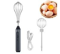 Wireless Handheld Egg Beater - USB Rechargeable Cordless Electric Whisk with Stainless Steel Mixing Head, 3 Speed Adjustable Frother for Smooth Blending | Portable Kitchen Tool for Milkshake, Cream