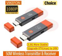 Wireless HDMI-Compatible Video Transmitter and Receiver Extender kit TV Stick Dongle Adapter For PC Camera Laptop To Monitor TV Black ONLY RX