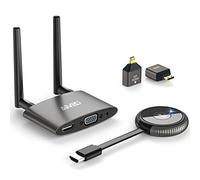 Wireless HDMI,HDMI Wireless Transmitter and Receiver,5G/4K Decoding&HDMII/VGA Dual Screen,Cast Video/Audio From Laptop/PC/Camera/TV Box onto TV/Projector/Monitor,TikTk/YouTube/Netfx 165FT/50M,Grey