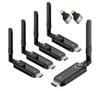 Wireless HDMI Transmitter and 4 Receivers Kit, 150m Long Range 1080p Support 1 to 4 Devices - Stream Video from Laptop, Camera, TV Box to HDTV with Low Latency