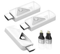 Wireless HDMI Transmitter and Receiver 1 In 2 Out 164FT/50M, 4K Decode 1080P@60Hz Ultra HD Video Output, Plug&Play 5G+2.4G for Video and Audio to Monitor from PC/Projector/TV Box (1TX+2RX)