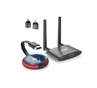 Wireless HDMI Transmitter and Receiver 4K 5.8G, VGA&HDMI Dual Screens HDMI Sender Casting Audio Video for Laptop, TV Box, DSLR, PS, Phone, Nflx to HDTV, Monitor, Projector 165FT/50M