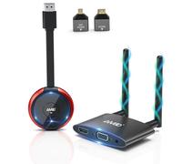 Wireless HDMI Transmitter and Receiver 4K/5G, VGA&HDMI Dual Screen Sender Extender from TV Box/Laptop/USBC/Camera/CCTV to TV/Projector/Monitor, for Home/Meeting