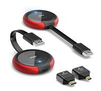Wireless HDMI Transmitter and Receiver 4K, AIMIBO Streaming Media Video/Audio/File HDMI Wireless Extender 5G for Laptop, Camera, Cable Box, Netfix, PS5, Phone to Monitor, Projector, HDTV 165FT-Red