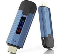 Wireless HDMI Transmitter and Receiver 4K, Plug & Play Portable Wireless HDMI Extender Metal Housing with LED Screen, HDMI Wireless Transmitter and Receiver Streaming Video to Monitor/TV from Laptop