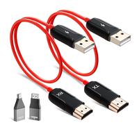 Wireless HDMI Transmitter and Receiver,HDMI Wireless Extender,Wireless HDMI Transmission for TV Streaming, Meeting Streaming,Mirrow Video Audio from Laptop, PC to HDTV,Projector (Red)