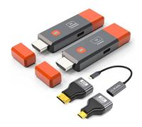 Wireless HDMI Transmitter and Receiver, Portable 2.4G/5G Wireless HDMI Extender, 4K Decode 1080P Output, 328FT/100M for Streaming Video and Audio from Laptop/PC/TV Box/Projector/PS5 to Monitor