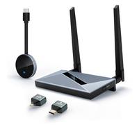 Wireless HDMI Transmitter and Receiver with Wireless HDMI Converter Dongle Adapter, Support Plug and Play 2.4/5GHz 4K Wireless Decoding HDMI Kit for Transmit Video and Audio to Monitor from Laptop/PC