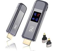 Wireless HDMI Transmitter & Receiver, Plug and Play 2025, Upgraded LED Display, 4K Decoding & 1080P Output, 2.4G/5G Portable Wireless HDMI Extender, Compatible with PC/Laptop/Device