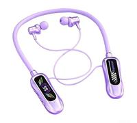 Wireless Headphones, 60H Playtime, Wireless 5.4 Audio Editing Earphones, Stable 10M Connection, Quick Charge .5H, Lightweight Fit for Music and(Purple)