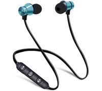 Wireless Headphones, Bluetooth 4.2 In-Ear Earbuds, Magnetic Cordless Sports HI-FI Sound Deep Bass Neckband Headset Earphones With Microphone For Running Workout Home Office Gym Outdoor (Blue)