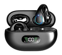 Wireless Headphones Bluetooth Ear Clip Earphones, 30H Playtime Open Ear Clip Headphones with Mic, Mini Wireless Earbuds Bluetooth for Running Sport Gym, USB-C, Compatible with iPhone Android (Black)