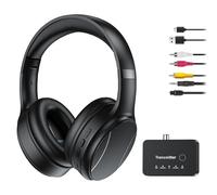 Wireless Headphones for TV Watching, Dual-Mode Bluetooth & 2.4G with Transmitter, Low Latency and 5 EQ Presets, Built-in Microphone for Clear Dialogue, Works with Optical/Coaxial/AUX & Bluetooth TVs