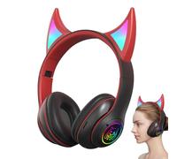 Wireless Headphones: On-Ear Headphones, Electronic Accessories | Devil Cat Ear Gamer Headphones, Lightweight On-Ear Headphones, Colorful Breathing Lights Headphones, Auricul