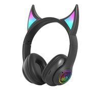 Wireless Headphones: On-Ear Headphones, Electronic Accessories | Devil Cat Ear Gamer Headphones, Lightweight On-Ear Headphones, Colorful Breathing Lights Headphones, Auricul