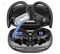Wireless Headphones Sport, 2026 Bluetooth 5.4 Earbuds Running, Hi-Fi Stereo Bass3.0 Ear buds, 50+Hrs ENC Noise Cancelling Earphones with Earhooks, USB-C IP-X7 Waterproof Gym Workout for Android iOS