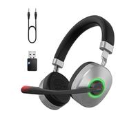 Wireless Headset, Bluetooth Headset with Microphone, AI Noise Cancelling Mic & USB Dongle, On Ear Headphone with Mute Button, Bluetooth V5.3 Headphone with Mic for Computer/Office/Home/Teams/Phone