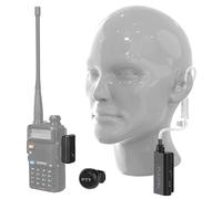 Wireless Headset with Clear Acoustic Tube Earpiece and 2 Pin Dongle,Walkie Talkie Bluetooth Headset with PTT Microphone Speaker for BaoFeng Kenwood Btech Two Way Radio & More