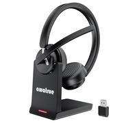 Wireless Headset with Mic for Work, Bluetooth 5.3 Headset with AI Noise Cancelling Microphone & Call Reminder, Wireless Headphone with Voice Assistant for PC/Computer/Remote Work/Call Center/Zoom