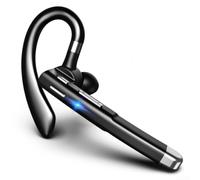 Wireless Headset With Rotating Ear Hook For Secure Fit Lightweight Business Style Earphone Compatible With Smartphones Tablets Laptops Black Color