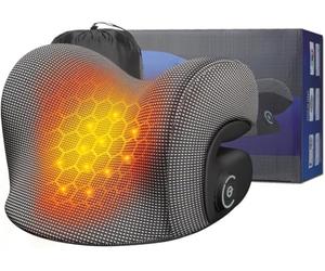 Wireless Heated Neck Stretcher for Pain Relief, Portable Cordless Neck Shoulder Cervical Traction Device with Graphene Heating Pad No Smell Magnetic Therapy Case Relaxer for TMJ Migraine Spine Alignme