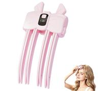 Wireless Heated Volumizing Root, Lift Clip Comb with LCD Display，Pink
