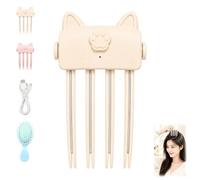 Wireless Heated Volumizing Root Lift Clip - Hair Volume Clip for Adding Volume to Roots, 2 Heat Settings, Portable Travel Hair Styling Tool for Fine Hair，A Beige