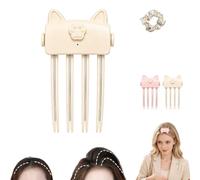 Wireless Heated Volumizing Root Lift Clip,Heat Tool for Flat Hair，Beige | Portable Travel Crown&Bangs Lifting Volumizer Styling Tool,Type C Rechargeable Electric Root Volume Clip with 2 Heat Setting