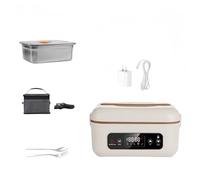 Wireless Heating Lunch Box, Cordless Rechargeable Insulated Lunch Box, Water-Free Large-Capacity Bento Box, Water-Free Large Capacity, Leak-Proof Design(White,Style One)