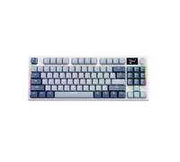 Wireless Hot-Swappable Mechanical Keyboard K86 With Bluetooth 24G Connectivity Display Screen And Volume Control Knob Ideal For Gaming And Office Use(WHITE AXIS-BLUE)