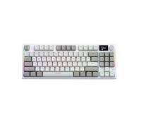 Wireless Hot-Swappable Mechanical Keyboard K86 With Bluetooth 24G Connectivity Display Screen And Volume Control Knob Ideal For Gaming And Office Use(WHITE AXIS-GREY)