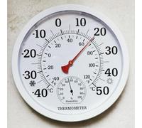 Wireless Indoor Outdoor Thermometer and Hygrometer Featuring Large Readable Display and Automatic Calibration for Precise Environmental Monitoring in Various Settings (white)