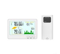 Wireless Indoor Outdoor Thermometer Hygrometer With Air Pressure, Weather Prediction, Memory For High And Low Temperature And Humidity, Touch Backlight, And Low Battery Indicator(white)