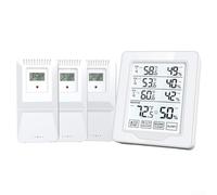 Wireless Indoor Outdoor Thermometer, With 3 Sensors, Updated In Real Time Every 90 Seconds, 500FT/150M, For Living Or Working Spaces