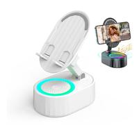 Wireless Induction Audio Bluetooth Speaker 5 in 1 Phone Holder,Bluetooth Audio Power Bank Bracket,Foldable Cell Phone Stand with Wireless Bluetooth Speaker and Power Bank,for Home Outdoors (White)