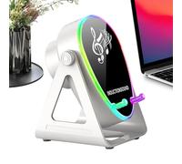 Wireless Induction Speaker - 180 Degree Rotation with Luminous Stereo Amplifier - Mobile Phone Holder with Speaker Charger for Teens Girls Boys Women Adults
