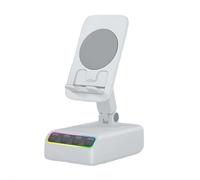 Wireless Induction Speaker,Adjustable Cell Phone Stand with Wireless Induction Bluetooth Speaker,5 in1 Phone Holder with Colorful Light,HD Surround Sound,Anti-Slip Base,Gifts for Men Women