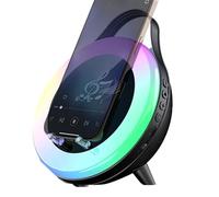 Wireless Induction Speaker - Instant Hi-Fi Audio for Smartphones, Adjustable Phone Holder, 5000mAh Fast Charging Battery + Ambient Light | Portable Sound Docking Station