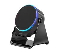 Wireless Induction Speaker with Adjustable Cell Phone Stand Stereo Sound Colorful Light 800mAh Rechargeable 5-in-1 Bluetoothcompatible Speaker Black