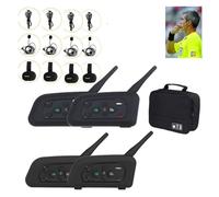 Wireless Intercom, 4pcs 1200M Intercom Full Duplex 4-Ways Football Coach Judger Earhook Earphone Referee Communication System BT Interphone