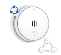 Wireless Interconnected Smoke Alarm, Smoke Detector for Home, Wireless Interlinked Fire Alarm with 10 Year Battery, 85dB Smoke Alarm conforms to EN14604 Standard (1 wireless smoke alarm)