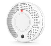 Wireless Interlinked Optical Smoke Alarm, 10-Year Battery Powered Smoke Detector for Home, Connect Multiple Alarms, Large Test/Silence Button, Fire Alarm for House, Bedroom, Hallway, White, 1 Pack