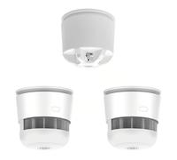 Wireless Interlinked Smoke Alarms and Heat Alarm Scotland Bundle 1 Heat Alarm 2 Smoke Alarms EN 14604 & BS 5446-2 Certified Compliant with UK Landlord Fire Regulations for Home Rental & Holiday Lets
