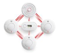 Wireless Interlinked Smoke, Heat & Carbon Monoxide Alarm Bundle | Scotland & England Law Compliant | 10 Year Battery Life | CE & BS Certified | LINKD Alarms | Pre Linked | UK Phone & Email Support
