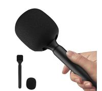 Wireless Interview Mic Handle, Noise Reduction Mic Handheld Adapter with Windshield Foams, Mic Handle for News Report, TV Interview and Video Shooting